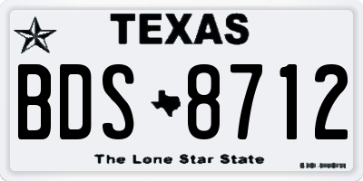 TX license plate BDS8712