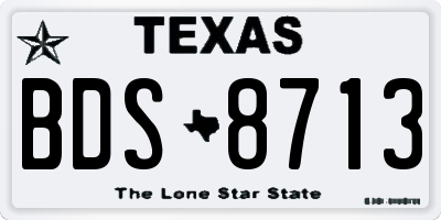 TX license plate BDS8713