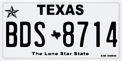 TX license plate BDS8714