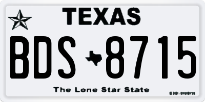 TX license plate BDS8715