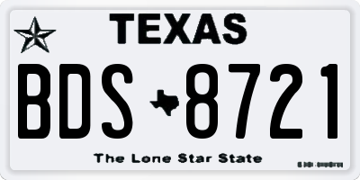 TX license plate BDS8721