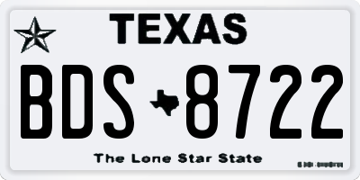 TX license plate BDS8722