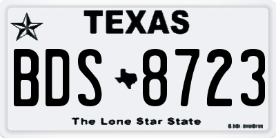 TX license plate BDS8723