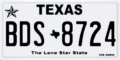 TX license plate BDS8724