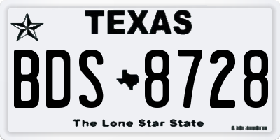 TX license plate BDS8728