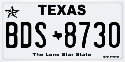 TX license plate BDS8730