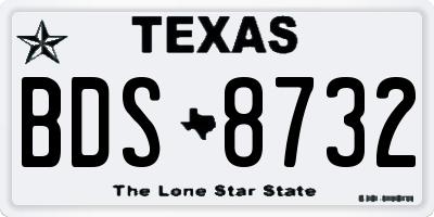 TX license plate BDS8732