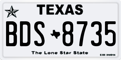 TX license plate BDS8735