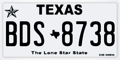 TX license plate BDS8738