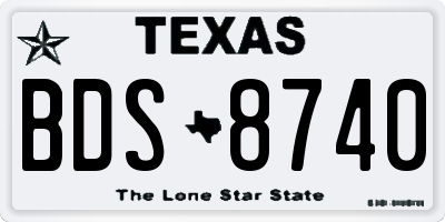 TX license plate BDS8740