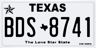 TX license plate BDS8741