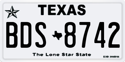 TX license plate BDS8742