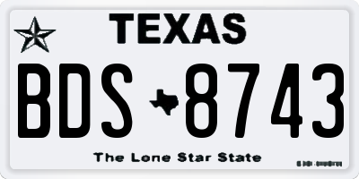 TX license plate BDS8743