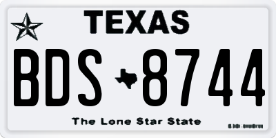 TX license plate BDS8744