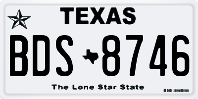 TX license plate BDS8746