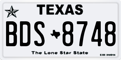 TX license plate BDS8748