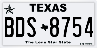 TX license plate BDS8754