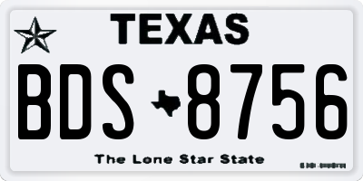 TX license plate BDS8756