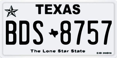 TX license plate BDS8757