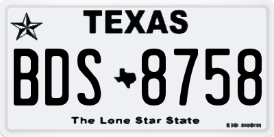 TX license plate BDS8758