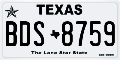 TX license plate BDS8759