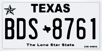 TX license plate BDS8761