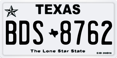 TX license plate BDS8762