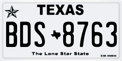 TX license plate BDS8763
