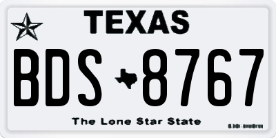 TX license plate BDS8767