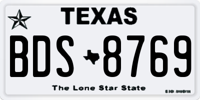 TX license plate BDS8769