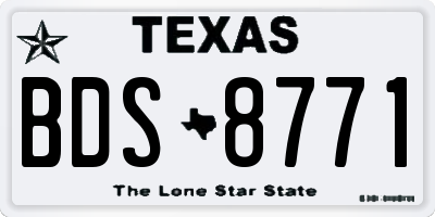 TX license plate BDS8771