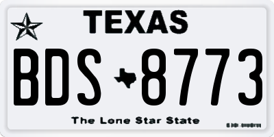 TX license plate BDS8773