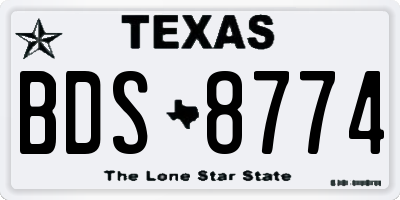 TX license plate BDS8774