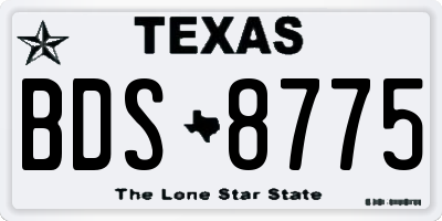 TX license plate BDS8775