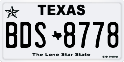 TX license plate BDS8778