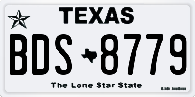 TX license plate BDS8779