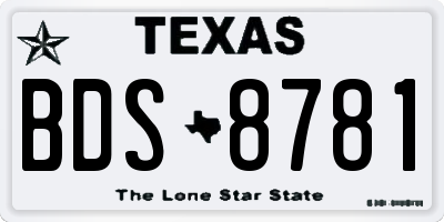 TX license plate BDS8781
