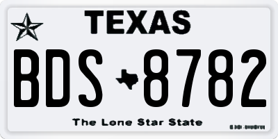TX license plate BDS8782