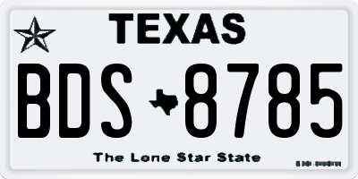 TX license plate BDS8785