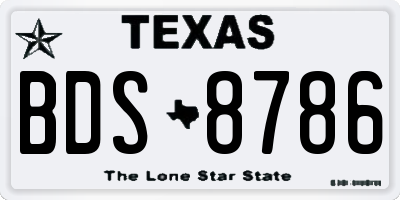 TX license plate BDS8786