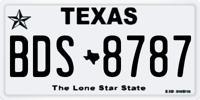 TX license plate BDS8787