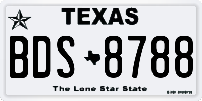 TX license plate BDS8788