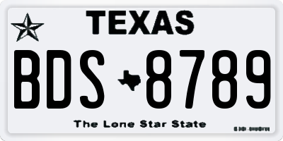 TX license plate BDS8789