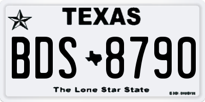 TX license plate BDS8790