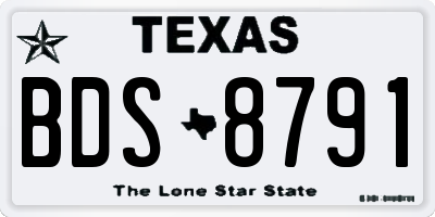 TX license plate BDS8791