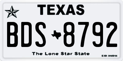 TX license plate BDS8792