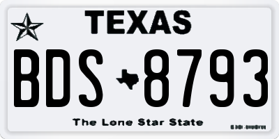 TX license plate BDS8793