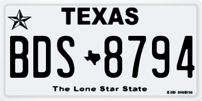 TX license plate BDS8794