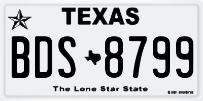 TX license plate BDS8799