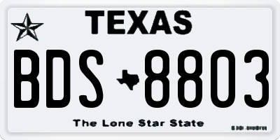 TX license plate BDS8803